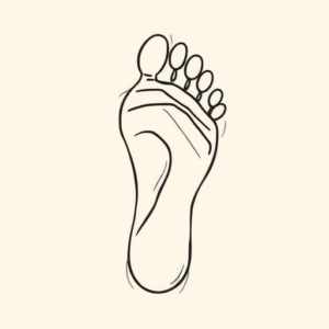 Linework Footprint Tattoo