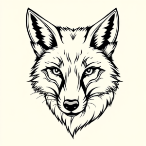Linework Fox Tattoo