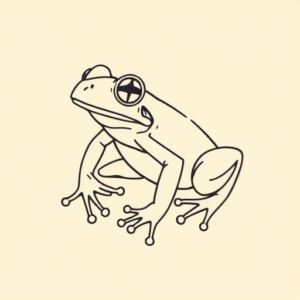Linework Frog Tattoo