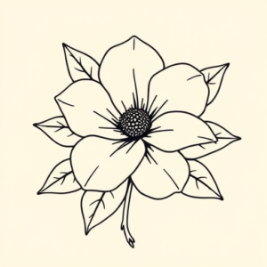 Linework Gardenia Tattoo