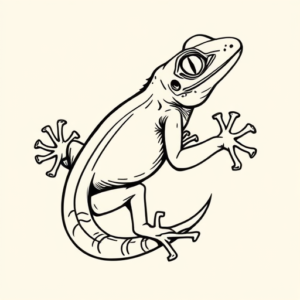 Linework Gecko Tattoo