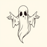 Linework Ghost Tattoo