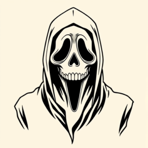 Linework Ghostface Tattoo