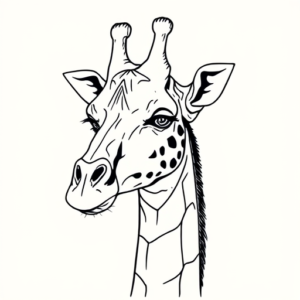 Linework Giraffe Tattoo