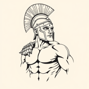Linework Gladiator Tattoo