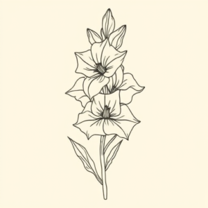 Linework Gladiolus Tattoo