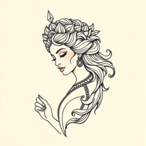 Linework Goddess Tattoo