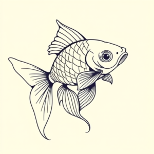 Linework Goldfish Tattoo