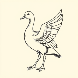 Linework Goose Tattoo