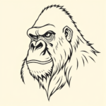 Linework Gorilla Tattoo