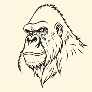 Linework Gorilla Tattoo