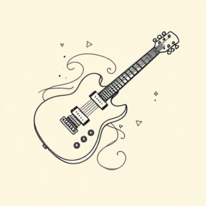 Linework Guitar Tattoo