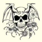 Linework Halloween Tattoo