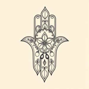 Linework Hamsa Tattoo