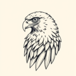 Linework Hawk Tattoo