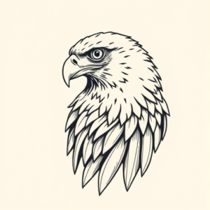 Linework Hawk Tattoo