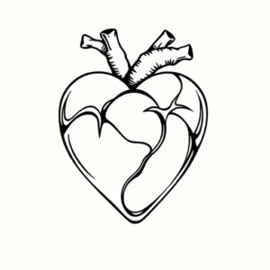 Linework Heart Tattoo