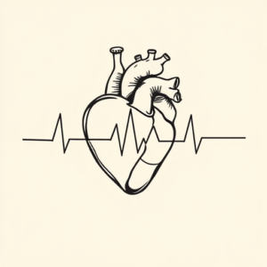 Linework Heartbeat Tattoo
