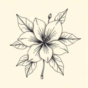 Linework Honeysuckle Tattoo