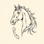 Linework Horse Tattoo