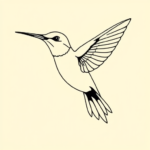 Linework Hummingbird Tattoo