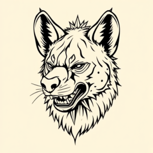 Linework Hyena Tattoo