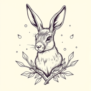 Linework Jackalope Tattoo