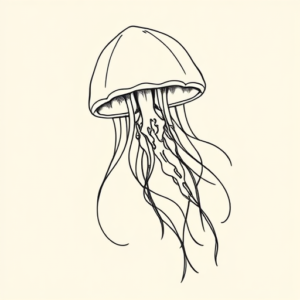 Linework Jellyfish Tattoo