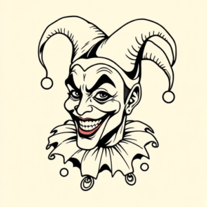 Linework Jester Tattoo