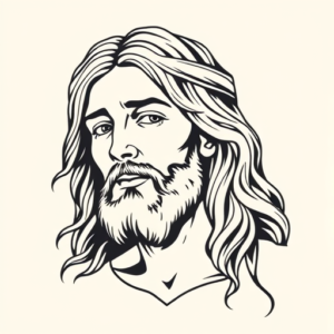 Linework Jesus Tattoo