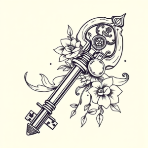 Linework Key Tattoo