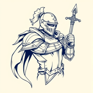 Linework Knight Tattoo