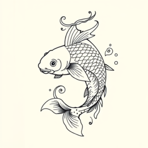 Linework Koi Tattoo