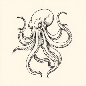 Linework Kraken Tattoo