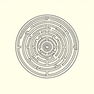 Linework Labyrinth Tattoo