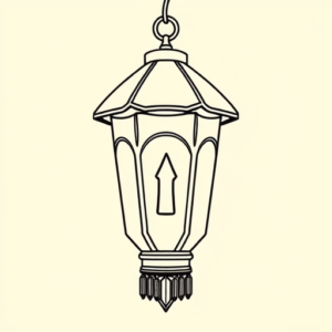 Linework Lantern Tattoo
