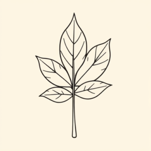 Linework Leaf Tattoo