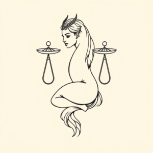 Linework Libra Tattoo