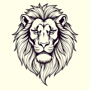 Linework Lion Tattoo