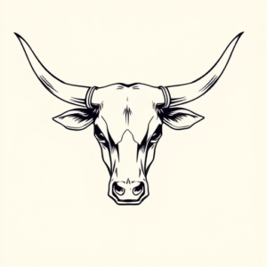 Linework Longhorn Tattoo