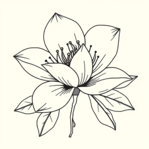 Linework Magnolia Tattoo