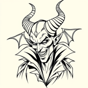 Linework Maleficent Tattoo