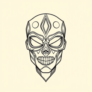 Linework Mask Tattoo