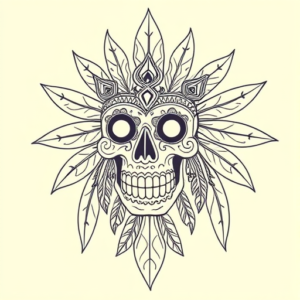 Linework Mictlantecuhtli Tattoo