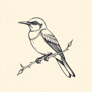 Linework Mockingbird Tattoo
