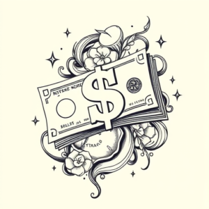 Linework Money Tattoo