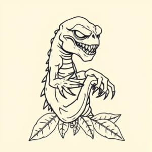 Linework Monstera Tattoo