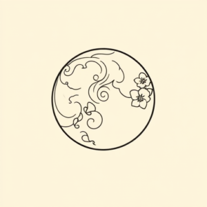 Linework Moon Tattoo