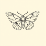 Linework Moth Tattoo
