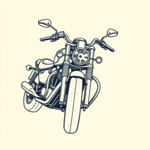 Linework Motorcycle Tattoo